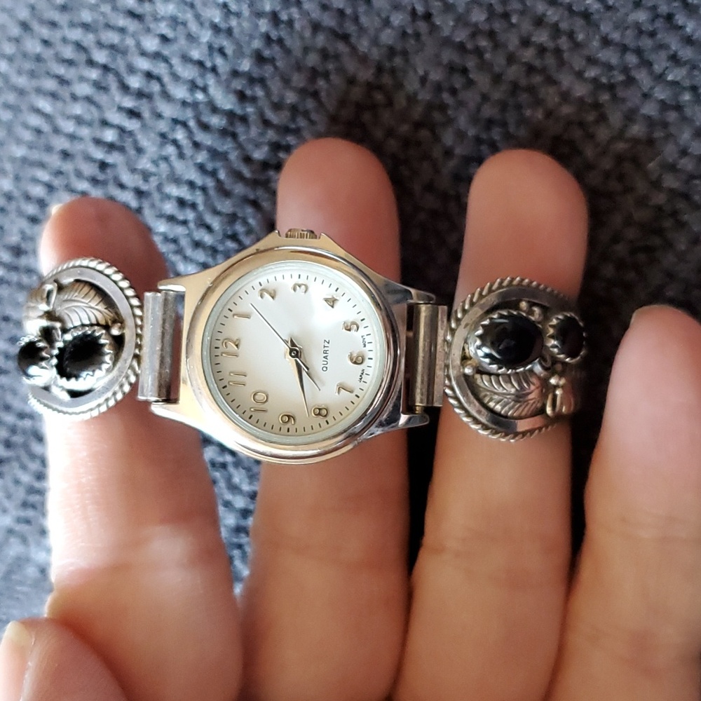 Native America watch band with watch